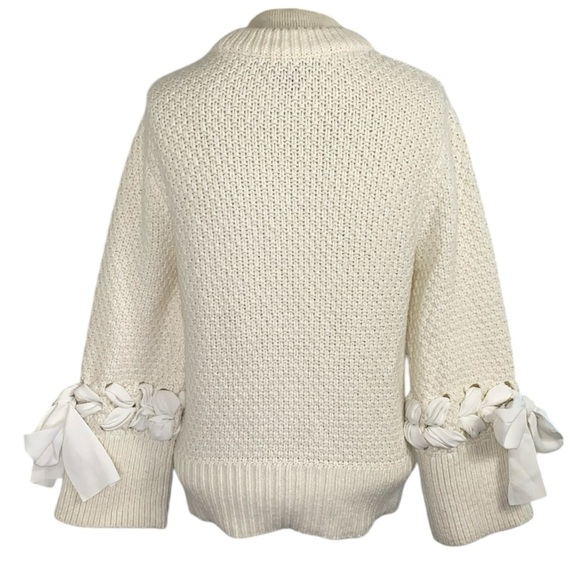 Club Monaco XS Cream Tie Sleeves Sweater - Picture 10 of 12